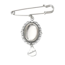 Wedding Bouquet Charms Memorial Photo Frame for Grandma Mom Bereavement Gift for Loss of Grandmother Mother Funeral Flowers Bouquet Brooch Pins