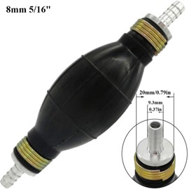 Automotive-leader 8mm 5/16" Rubber Fuel Transfer Vacuum Fuel Line Hand Primer Pump Bulb Type Gasoline Petrol Diesel Pump Bulb for Marine Boat Accessories