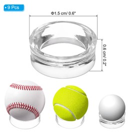 PATIKIL 0.6" Round Baseball Stand, 9 Pcs Acrylic Sphere Holder Crystal Sphere Holder Clear Ball Display Stands for Golf Ball Softball Marbles Collections Crystal Balls