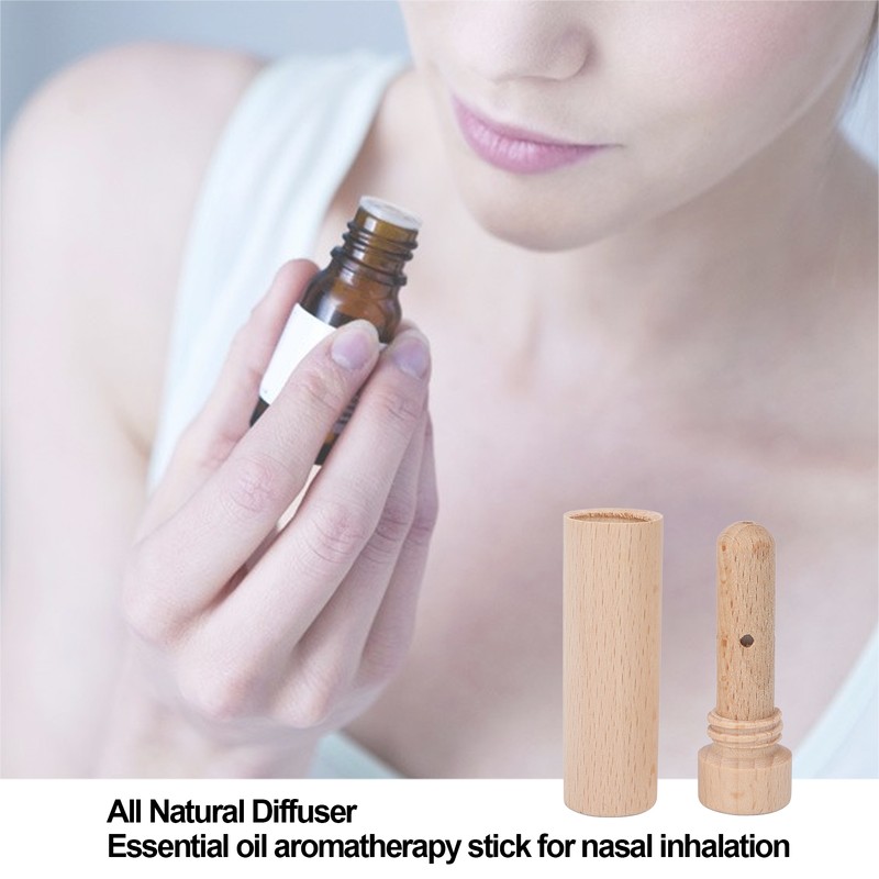 Aromatherapy Diffuser Relax Portable Car Nasal Beech Wooden Essential Oil