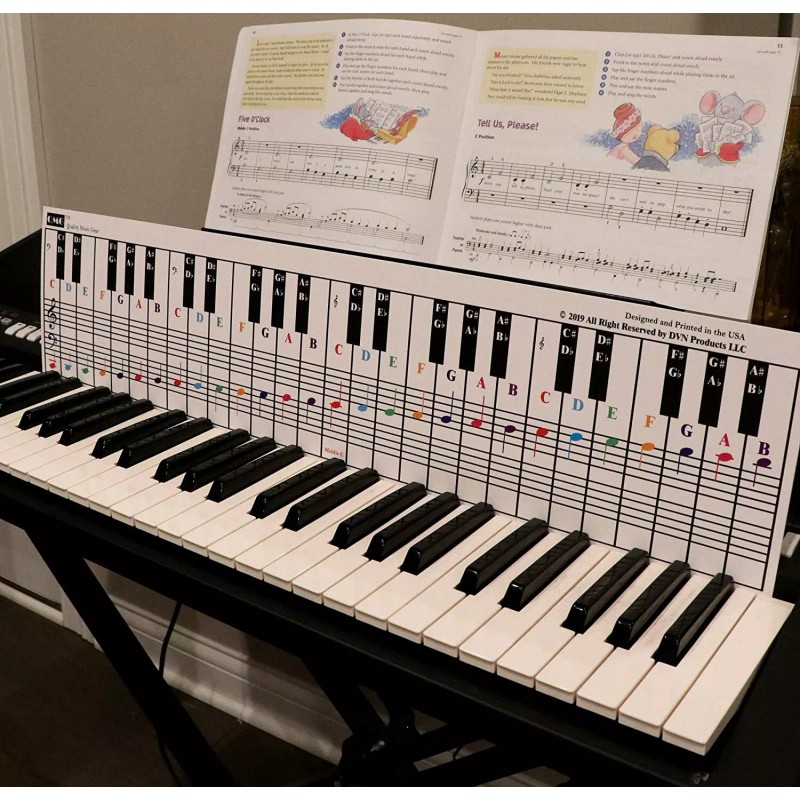 QMG Piano and Keyboard Note Chart, Ideal Visual Tool for