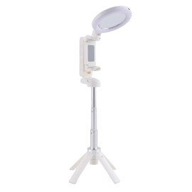 Snblzhef Upgraded Design Mini Tripod Bluetooth Portable Telescopic Multifunctional 360°Degree Rotation Phone Selfie Stick White A