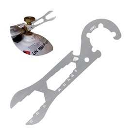 T TAKONE Stainless Steel Gas Bottle Wrench - For 11 kg Propane Gas Bottle, with Gas Regulator Key & Bottle Opener - Suitable for Outdoor Use (Silver)