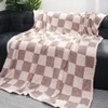 Soft Checkered Throw Blanket, Ultra Cozy Knit Throw Blanket Fluffy