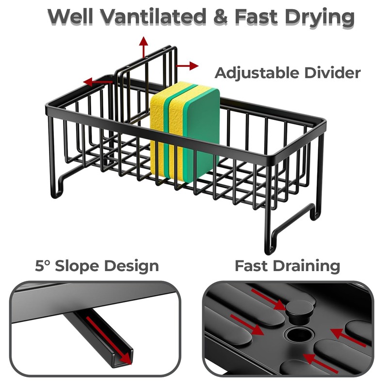 Kitchen Sink Caddy Sponge Holder-Sink Caddy Kitchen Sink Organizer-kitchen sink