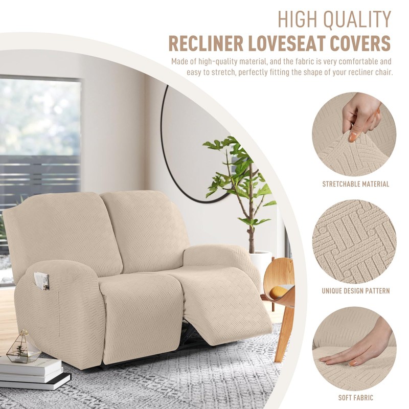 KinCam Recliner Covers, Stretch Reclining Chair Covers, Recliner Sofa Slipcovers