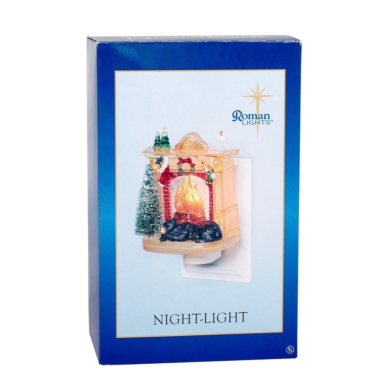 Sleeping Winter Bear by Fireplace 6 x 4 Inch Plastic