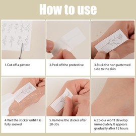 2 Sheets Flower Temporary Tattoos Flower Fake Tattoo Stickers Flower Patterns Tattoos Vine Temporary Tattoo Stickers for Women Girls Makeup Accessories Decorations