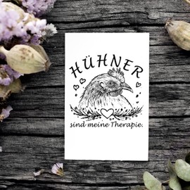 Dekolando Motif Stamp Chicken Heart Country House Wooden Stamp 58 x 58 mm