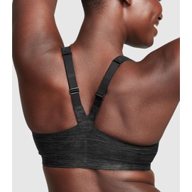 Victoria's Secret Women's VSX Knockout Front Close Sports Bra, High Impact, Onyx Gray Heather, (32DD)