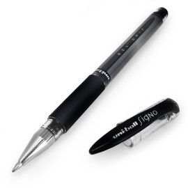 Uni-Ball UM-151S Signo Gel Grip Rollerball Pen – 0.7mm – Black – Pack of 6