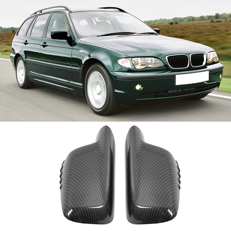 2pcs Rearview Wing Mirror Cover Housing for 3 Series E46