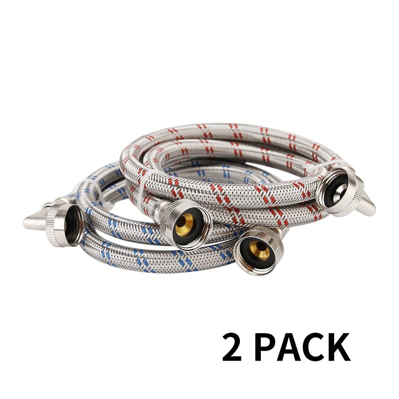 Solimeta Stainless Steel Washing Machine Hoses with 90 Degree Elbow,