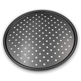 Handook Pizza Pan for Oven, Nonstick Pizza Pans, Carbon Steel Pizza Pan with Holes, Pizza Baking Pan for Oven Baking Supplies, for Home Baking Kitchen Oven Restaurant (12 Inch)