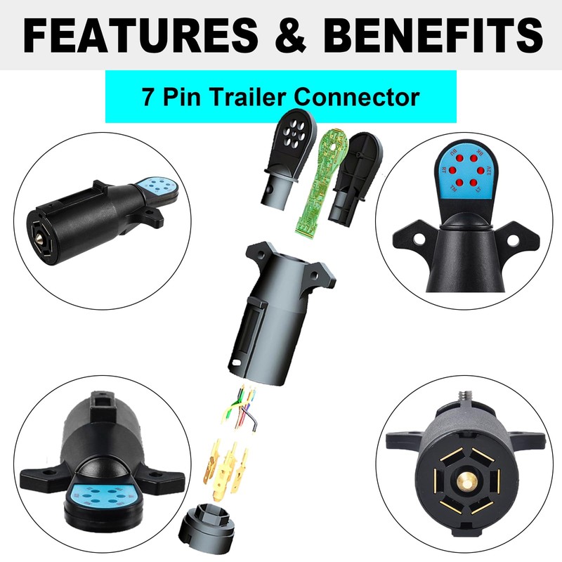 CXTM 7 Way Trailer Plug Tester, 7 Pin Trailer Light