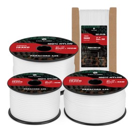 Kamu Synber Paracord 3 mm x 15 m Paracord 425 100% Nylon Rope Type II Cords with 3 Cores for Crafts, Outdoor, Camping, Survival, Load Capacity 192 kg, White