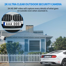Septekon 2 Pack Outdoor Security Camera 2K，WiFi Cameras for Home Security Outside with Motion Detection Tracking, Night Vision, Two-Way Audio, IP66 Weatherproof, 2.4GHz Wi-Fi, Compatible with Alexa