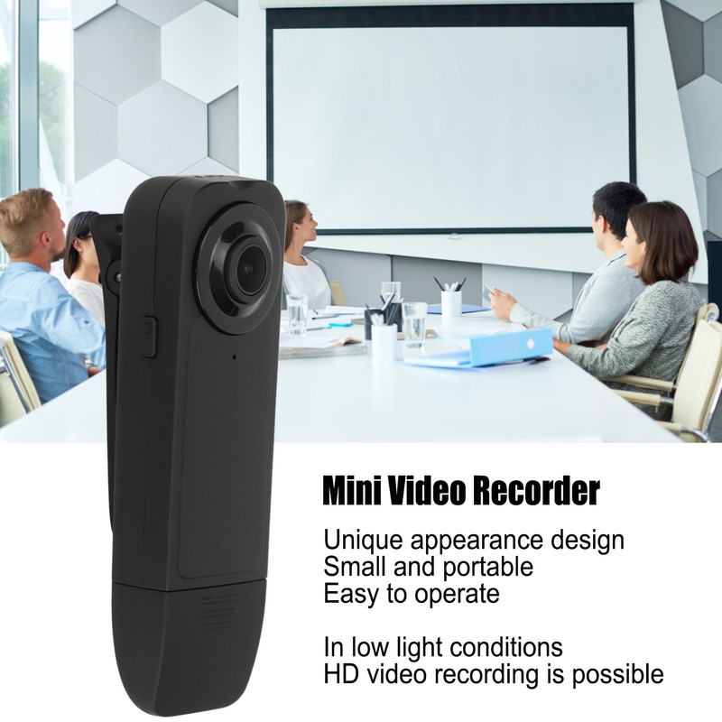 Mini Video Recorder Portable 1080P One Click Recording Wearable Body