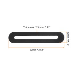 uxcell Adjustable Corner Code, 4Pcs 90x19mm - Stainless Steel Flat Straight Thickened Slotted Brace Brackets, for Fixed Furniture Shelf Connector (Black)