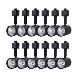 mirrea 12 Pack LED Track Lighting Heads Compatible with Single Circuit H Type Rail Ceiling Spotlight for Accent Task Wall Art Exhibition Lighting 6.5W 4000K Neutral White 24° Black Painted