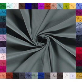 0.5 m Cotton Jersey Plain 8% Elastane Cotton Fabric Elastic Sold by the Metre Jersey Fabric Oeko-Tex Kl 1, Colour: Grey Blue