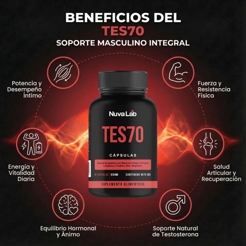 Vitaminas Testosterona Tes70 Hombres Capsulas Sabor