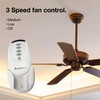 Ceiling Fan Control, Remote Control for Fan and Light, On/Off,