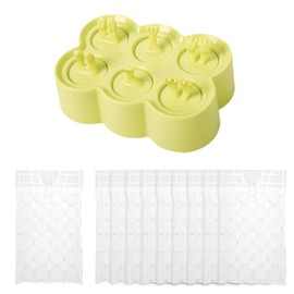 1 Piece Popsicle Mold, 10 Pieces Ice Cube Bags, Kids Cartoon Animal Ice Cube Mold, Popsicle Mold, Ice Cream Mold, DIY Popsicle Template, Homemade Popsicle Mold