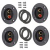 LABRIMP 4pcs Round Speaker Terminal Connectors with Quick Disconnect for