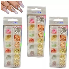 Dbmb 3 Pack Decoración De Hoja De Oro Y Concha Nácar Colores