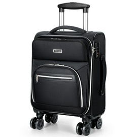 Sydioor Underseat Carry On luggage Airline approved, 16-inch Softside Underseater Travel Suitcases with Wheels Lightweight Overnight Bag Small Rolling Carry-on for Women,Black