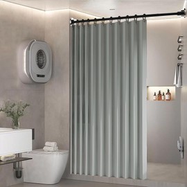 BOYOUTH Heavyweight Folding Accordion Shading Shower Curtains,Waterproof Fabric Pleated Partitions Privacy Bath Curtain for Bathroom Bathtubs Hotel Spa Decor,Light Grey,44 x 77 inches