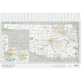 Laminated Oklahoma State Wall Map Large Poster, Includes the Most Legible Location Labels, Vibrant Blue Color Scheme, 60” x 42”, Great for the Home, Office, or Classroom, Developed in the USA