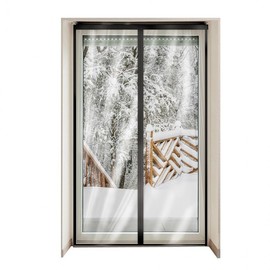 Samjeong 056 Black Thermal Magnetic Windproof Vinyl Curtain (100x210) - Transparent Draft Blocker for Balconies & Entrances Vinyl