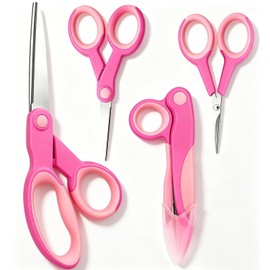 LEKOU 4PCS Tijeras Multifuncionales De Acero Inoxidable Con Agarre Suave, Kit De Detalles De Alta Precisión De Tijeras Es Adecuado Para Telas, Bordados, Detalles Hechos a Mano e Hilos Rotos