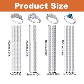 ZSRVAJ 12 Pcs Ring Adjuster for Loose Rings, Ring Size Adjuster for Loose Rings, Transparent Ring Size Adjuster, Invisible Ring Adjuster for Loose Rings Spiral Ring Tightener Ring