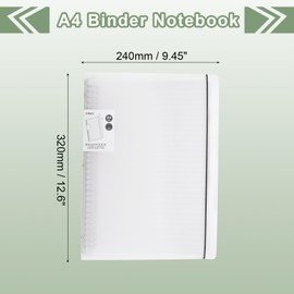 M&G Telescoping Binder Notebook, A4 30 Holes Spiral Ring 60 Sheets Notepaper Refillable Ring Binder with Frosted Cover for Office Home, Horizontal Lines