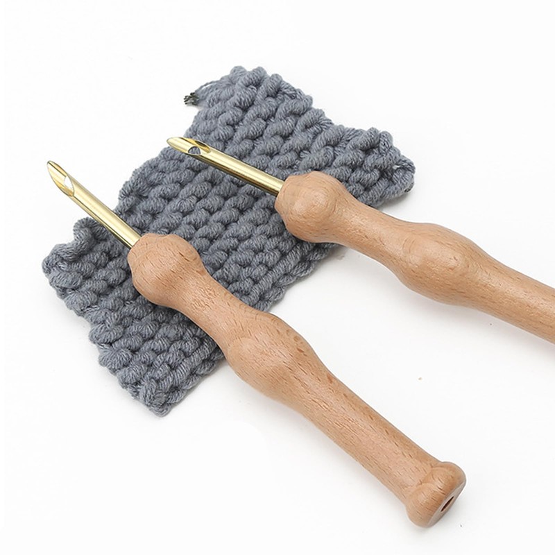 2Pcs Ergonomic Embroidery Punch Needles DIY Craft Stitching Punch Needle