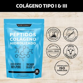 Péptidos de Colágeno Hidrolizado Puro Tipo I & III | 50 días | Certificado 100% Pastoreo Libre | Alta Pureza | ¡Disuelve rápido, no cambia el sabor de tus bebidas!- Sin Azúcar, Sin Edulcorantes, Sin Saborizantes | Suplementos Beyond Vitamins - (500 Gramos - 50 porciones)