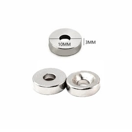 20 Pieces Round Magnets 10 x 3 mm with hole, Countersunk Head Pot Magnet with Screws, Neodymium Disc Magnets for Crafts, Whiteboards, Refrigerator, Home, Kitchen, Office