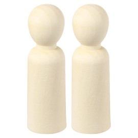 sourcing map 2 Pack Wood Peg, 5 Inch Boy-Shape Wooden Peg People, Unfinished Wooden Peg People Bodies Figures for DIY Art Craft Painting