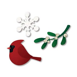 Roeda Brighten Your Life 13970m Cardinal with Mistletoe Winter Snowflake Set of 3 Assorted Magnets