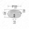 ElekTek 100mm Flat Top Ceiling Rose with Cord Grip Antique