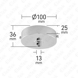 ElekTek 100mm Flat Top Ceiling Rose with Cord Grip Antique Brass