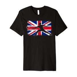 Badminton Player Union Jack Great Britain Uk British Flag Premium T-Shirt