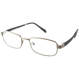Foster Grant Manning Gunmetal Reading Glasses with Rubber Temples (+1.75)