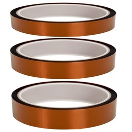 EFGTEK High Temp Tape, 3 Pack Multi-Sized 33m*10mm, 33m*15mm, 33m*20mm, Heat Resistance Up to 280°C for Protecting CPU, PCB Circuit Board