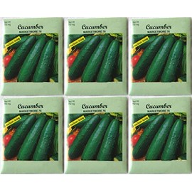 (6 Pack) 750 mg/Package Cucumber Marketmore 76 Heirloom Variety Seeds