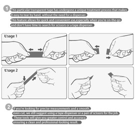 Minghaoda Transparent Tape Refill Rolls for Dispenser, Tear by Hand,24 Rolls x 900 inches