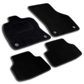 Car Floor Mat Classic (TAS) Black for Ford Galaxy and S-MAX WA6 Year of Manufacture 2006 to 2014 with Fixings in the Driver's Mat